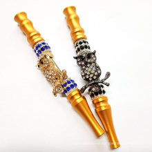 Hot Sale Aluminum Tobacco Pipe Fashion Creative Animal Design Hookah with Diamonds for Smoking Accessories